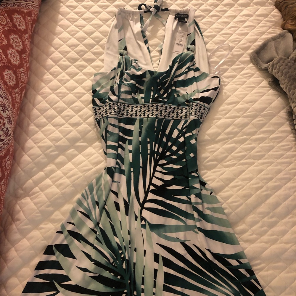 Palm Print Soft Summer short dress